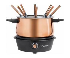 bestron Fondue AFD850CO, 8 Fonduegabeln, 1,5 Liter orange Küchenkleingeräte Haushaltsgeräte Fondues