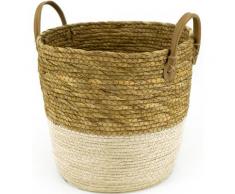 NOOR LIVING Allzweckkorb, (1 St.), Maisgeflecht, universell einsetzbar, Ø 28 cm beige Allzweckkorb Körbe Boxen Regal- Ordnungssysteme Küche Ordnung