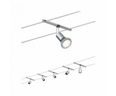 Paulmann LED Deckenleuchte Seilsystem Salt Chrom matt mit 5 Spots max. 10W GU5,3, GU 5,3, 1 St. silberfarben Deckenleuchten SOFORT LIEFERBARE Lampen Leuchten