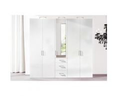 Express Solutions Kleiderschrank, weiß, weiß/Hochglanz weiß