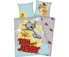 Kinderbettwäsche Tom & Jerry, mit witzigem Jerry Motiv grau Bettwäsche 135x200 cm nach Größe Bettwäsche, Bettlaken und Betttücher
