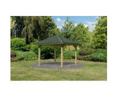 Karibu Pavillon Bergen 1, (Set), BxTxH: 338x338x290 cm, mit grünen Dachschindeln kdi Pavillons Garten Balkon