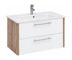 Schildmeyer Waschtisch Triant, beige, wildeiche / weiß glanz