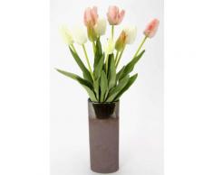 I.GE.A. Kunstblume Real-Touch Tulpen, Vase aus Keramik weiß Künstliche Zimmerpflanzen Kunstpflanzen Wohnaccessoires