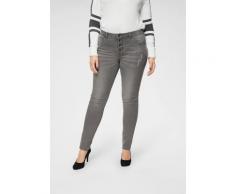 Arizona Röhrenjeans mit sichtbarer Knopfleiste, High Waist grau Damen Jeans
