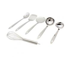 Krüger Kochbesteck-Set, (Set, 6 tlg.), aus rostfreiem Edelstahl silberfarben Kochbesteck-Set Kochbesteck Besteck Messer Haushaltswaren