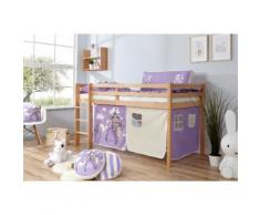 Ticaa Hochbett Rene, mit Rollrost und Textil-Set wahlweise Matratze, Buche beige Kinder Hochbetten Kinderbetten Betten