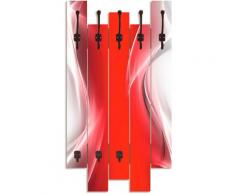 Artland Garderobenpaneel Kreatives Element Rot für Ihr Art-Design, platzsparende Wandgarderobe aus Holz mit 8 Haken, geeignet kleinen, schmalen Flur, Flurgarderobe rot Garderobenpaneele Garderoben