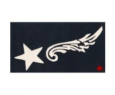 Rock STAR Baby Kinderteppich RS2387-1, rechteckig, 15 mm Höhe, handgearbeiteter Konturenschnitt, Obermaterial: 100% Polyacryl, Kinder- und Jugendzimmer schwarz Kinder Bunte Kinderteppiche Teppiche