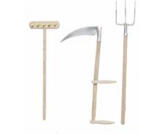 Alfred Kolbe Krippen-Zubehör Rechen Gabel und Sense (Set 3 Stück), beige, Neutral, natur