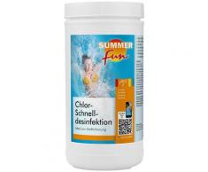 SUMMER FUN Chlorgranulat Chlor-Schnelldesinfektion, 1,2 kg Granulat weiß Poolzubehör -reinigung Pools Planschbecken Garten Balkon