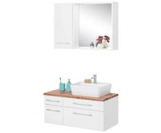 HELD MÖBEL Badmöbel-Set Davos, (3 St.), mit 2 Touch-LED-Einbauleuchten weiß Waschtische Badmöbel