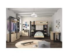 Gami Jugendzimmer-Set Duplex, (6 St.) schwarz Kinder Komplett-Kinderzimmer Kindermöbel