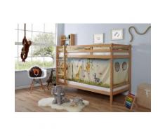 Ticaa Etagenbett Rene, mit Rollrost und Textil-Set wahlweise Matratze, Buche beige Kinder Kinderbetten Kindermöbel