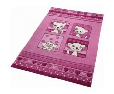 Kinderteppich Kitty Kat SMART KIDS rechteckig Höhe 10 mm handgetuftet, rosa, Neutral, pink