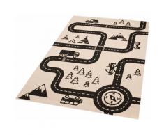 Zala Living Kinderteppich Road Map Charly, rechteckig, 4 mm Höhe, Straßen-Spielteppich, besonders weich durch Microfaser beige Kinder Kinderteppiche mit Motiv Teppiche