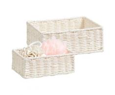 Zeller Present Aufbewahrungskorb Aufbewahrungskörbchen, (Set, 2 St.), geflochten weiß Körbe Boxen Regal- Ordnungssysteme Küche Ordnung