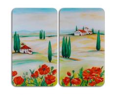 WENKO Herd-Abdeckplatte Toscana, (Set, 2 tlg.), aus gehärtetem Glas von bunt Küchenaccessoires Wohnaccessoires
