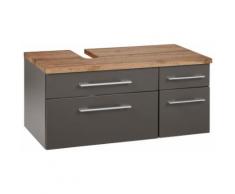 Held Möbel Waschbeckenunterschrank Davos Breite 90 cm, grau, grafit/grau