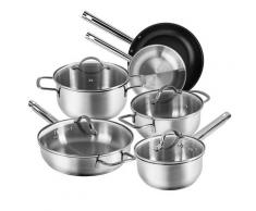 Karcher Pfannen-Set Jovita, Edelstahl, (10 tlg.), aus Induktion silberfarben Topfsets Töpfe Haushaltswaren