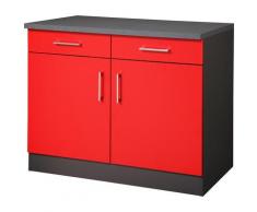 HELD MÖBEL Unterschrank Paris, Breite 100 cm rot Unterschränke Küchenschränke Küchenmöbel Schränke