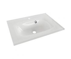 FACKELMANN Einbauwaschbecken Yega, Glas, mit LED-Beckenbeleuchtun, Breite 60,5 cm weiß Waschbecken Bad Sanitär