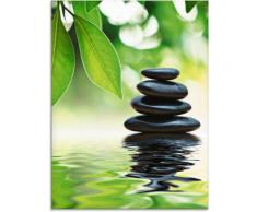 Artland Glasbild Zen Steinpyramide auf Wasseroberfläche, Zen, (1 St.) grün Glasbilder Bilder Bilderrahmen Wohnaccessoires
