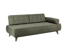 TOM TAILOR Daybett NORDIC DAYBED CHIC, inklusive Kissenrolle & Lederband, mit 2 Rückenkissen, wahlweise Bettkasten, Füße in Nussbaum grün Tagesbetten Gästebetten Betten