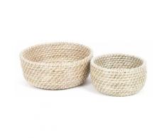 Franz Müller Flechtwaren Dekoschale (Set, 2 Stück, aus Seegras, Höhe 12 + 13 cm) beige Dekoschalen Dekotabletts Deko Wohnaccessoires