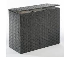 locker Wäschesortierer Nylon schwarz Wäschekörbe Wäschetruhen Badmöbel Wäschesammler