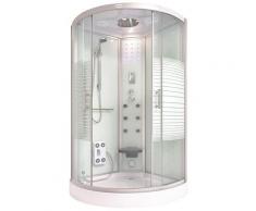 HOME DELUXE Komplettdusche White Pearl, mit großer Tropenbrause weiß Duschkabinen Duschen Bad Sanitär