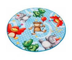 Böing Carpet Kinderteppich Lovely Kids LK-4, rund, 2 mm Höhe blau Kinder Kinderteppiche mit Motiv Teppiche
