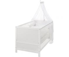 roba Komplettbett Sternenzauber, weiß, inkl. Babybett, Matratze, Lattenrost, Himmelstange mit Himmel, Nestchen und Bettwäsche weiß Ab Geburt Altersempfehlung