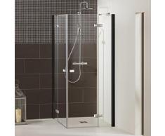 Dusbad Eckdusche Vital 1, (2 tlg.), Black Edition, Drehtür mit Festteil schwarz Bodenablauf Duschkabinen Duschen Bad Sanitär