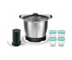 Krups Küchenmaschinenschüssel Prep&Cook XF555E, Edelstahl silberfarben Zubehör für Küchenmaschinen Haushaltsgeräte Schüsseln