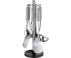 WMF Kochbesteck-Set Profi Plus, (Set, 7 tlg.), Cromargan Edelstahl Rostfrei 18/10, inkl. Ständer schwarz Kochbesteck Besteck Messer Haushaltswaren