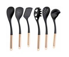 Esmeyer Kochbesteck-Set Rose, (Set, 6 tlg.), rosegold schwarz Kochbesteck Besteck Messer Haushaltswaren Kochbesteck-Sets
