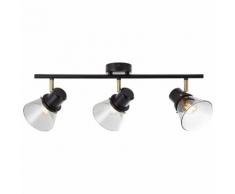 Brilliant Leuchten Ronald Spotrohr 3flg schwarz/antik messing/Rauchglas schwarz Deckenleuchten SOFORT LIEFERBARE Lampen