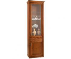 SELVA Vitrine Luna Modell 7233 Türanschlag rechts wahlweise mit Beleuchtung, braun, kirschbaumfarbig