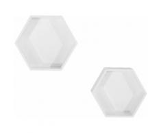 Lüttenhütt Wandregal Hexagon (2er-Set) weiß Wandboards Wandkonsolen Regale Kleinmöbel