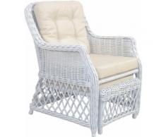 Home affaire Rattanstuhl, Handarbeit, Maße (B/T/H): (67/75/91) weiß Rattanstuhl Funktionssessel Sessel
