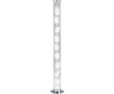 TRIO Leuchten LED Stehlampe RICO, Hologram Stehleuchte mit Fernbedienung, LED-Modul, 1 St., Warmweiß, Fussschalter, integrierter Dimmer, RGBW-Farbwechsler, Memory Funktion über Fernbedienung farblos Runde Formen Aktuelle Wohntrends
