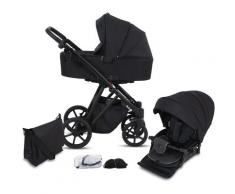 Knorrbaby Kombi-Kinderwagen Luzon Black Edition, Schwarz, 15 kg, Gestell faltbar; Made in Europe; Kinderwagen schwarz Kinder Kombikinderwagen Buggies