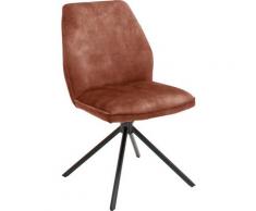 MCA furniture Esszimmerstuhl Ottawa, Vintage Veloursoptik mit Keder, Stuhl belastbar bis 120 Kg rot Stühle Sitzbänke