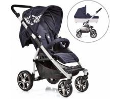 Gesslein Kombi Kinderwagen S4 Air+ Weiß/Blau & Babywanne C3 Stars Blau, blau, Unisex, Stars Blau