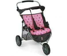 CHIC2000 Puppen-Zwillingsbuggy Jogger, Stars Grey rosa Kinder Ab 3-5 Jahren Altersempfehlung
