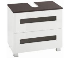 HELD MÖBEL Waschbeckenunterschrank Derby Breite 60 cm, weiß, weiß/weiß Hochglanz-grafit
