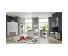 arthur berndt Jugendzimmer-Set Insa (Set, 5-tlg Bett + Eckkleiderschrank Schreibtisch Standregal Lowboard) grau Kinder Komplett-Jugendzimmer Jugendmöbel Kindermöbel Schlafzimmermöbel-Sets