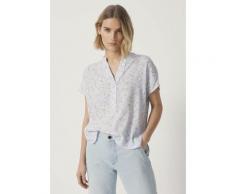 someday Kurzarmbluse Zeomina, mit verdeckter Knopfleiste blau Damen Blusen