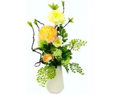 I.GE.A. Kunstblume Arrangement Ranunkel, (1 St.), Vase aus Keramik orange Künstliche Zimmerpflanzen Kunstpflanzen Wohnaccessoires
